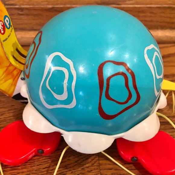 Tippy Toe Turtle Fisher Price 1962 VTG Pull Toy Bell Sound # 773 - Picture 10 of 12